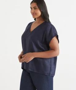 V Neck Panel Detail Top