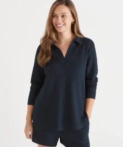 Waffle Long Sleeve Lounge Top