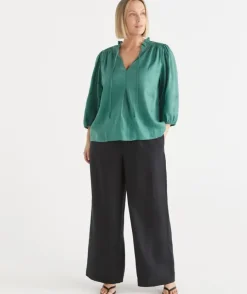 Wide Leg Tailored Linen Pant