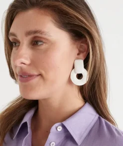 Wood Drop Statement Earring