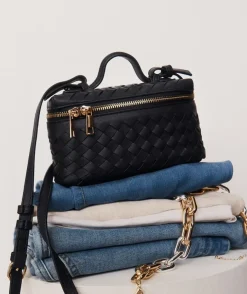 Woven Vanity Crossbody Bag - Navy