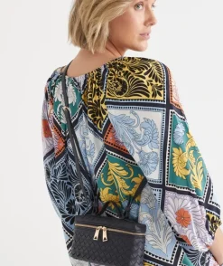 Woven Vanity Crossbody Bag - Navy